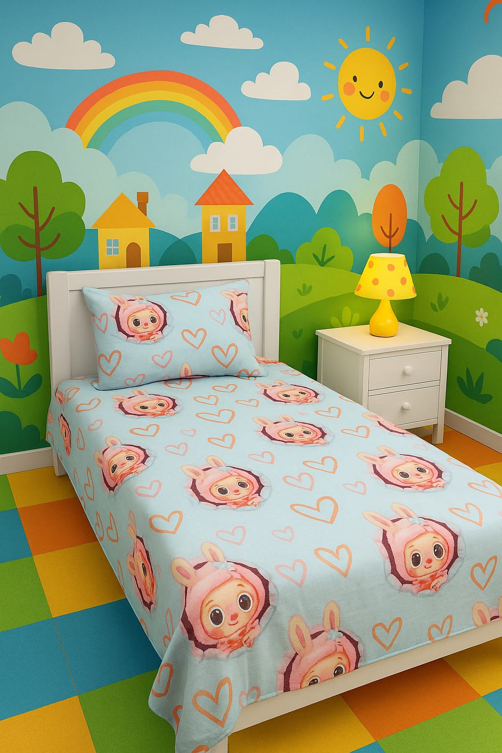 4Pc Export Cotton Single Pair Bedsheets ZTBS-47