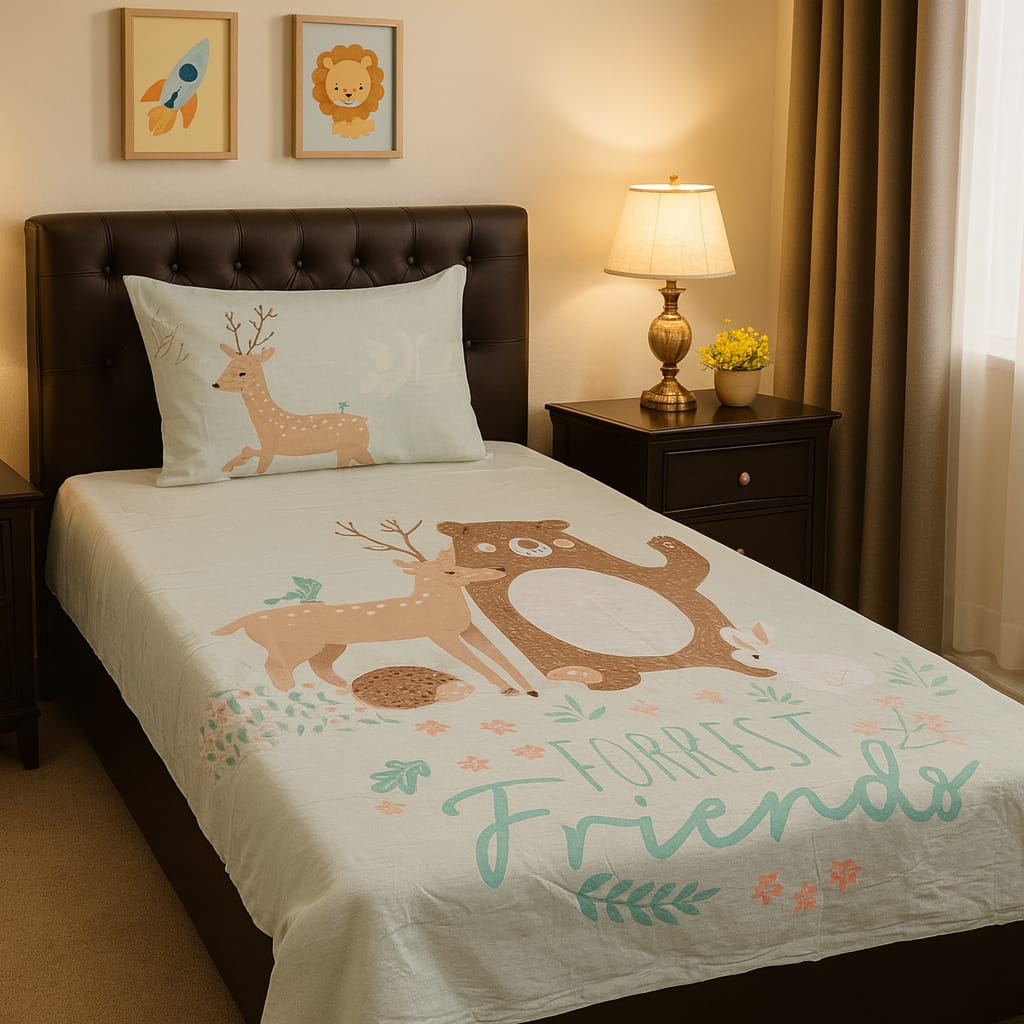 4Pc Export Cotton Single Pair Bedsheets ZTBS-27